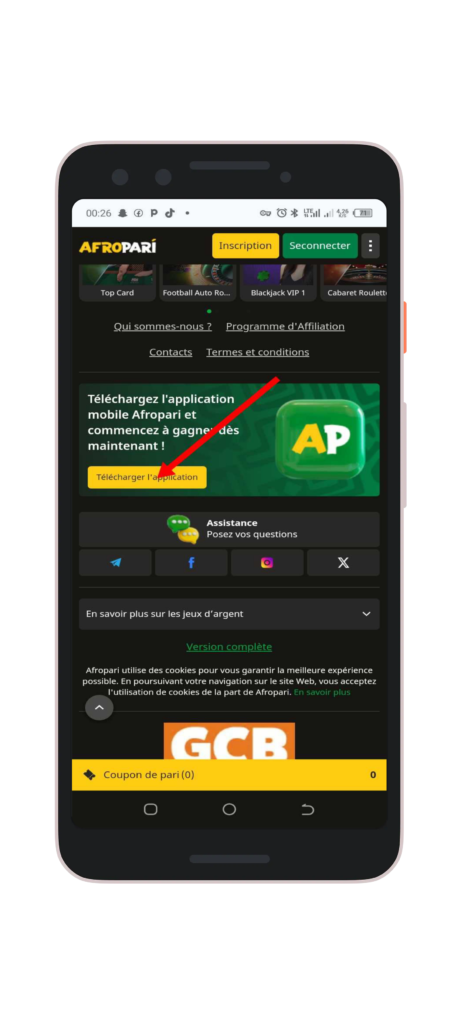 Cliquez sur l'option "Télécharger l’application"