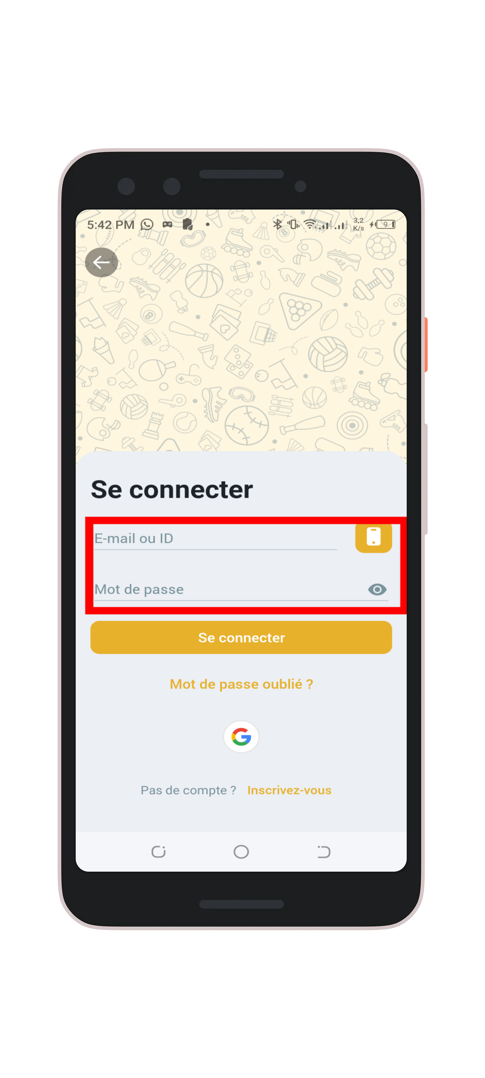 Entrez vos identifiants et Cliquez sur "Se connecter" 