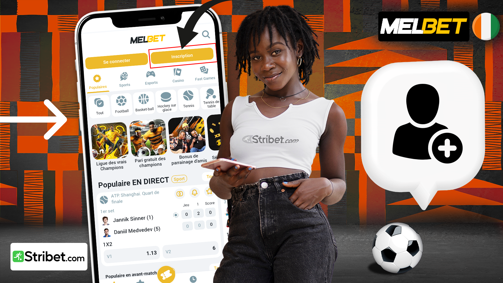 Comment s’inscrire sur l'application Melbet Côte d’Ivoire