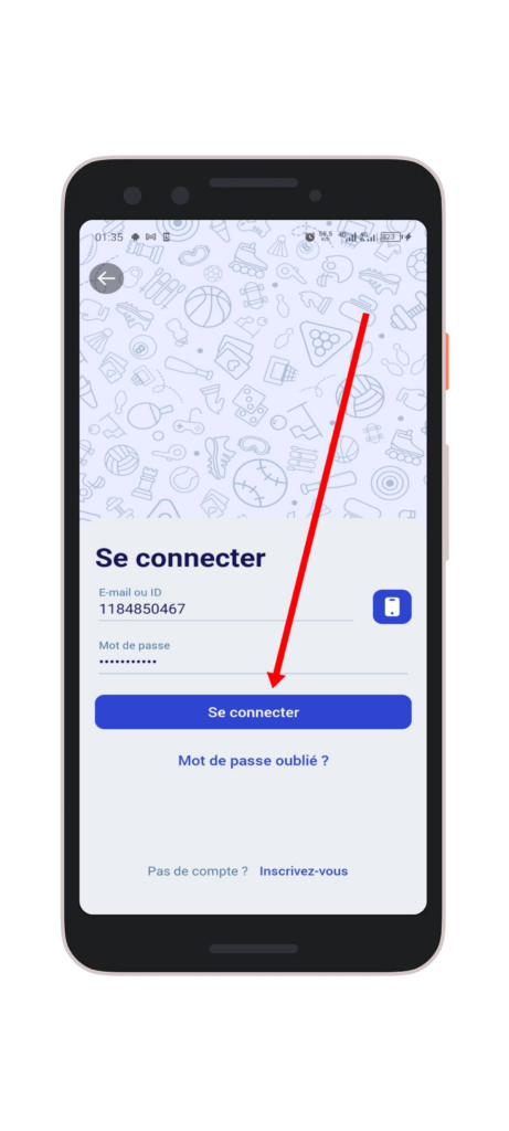 Saisissez vos identifiants et cliquez sur "Se connecter"