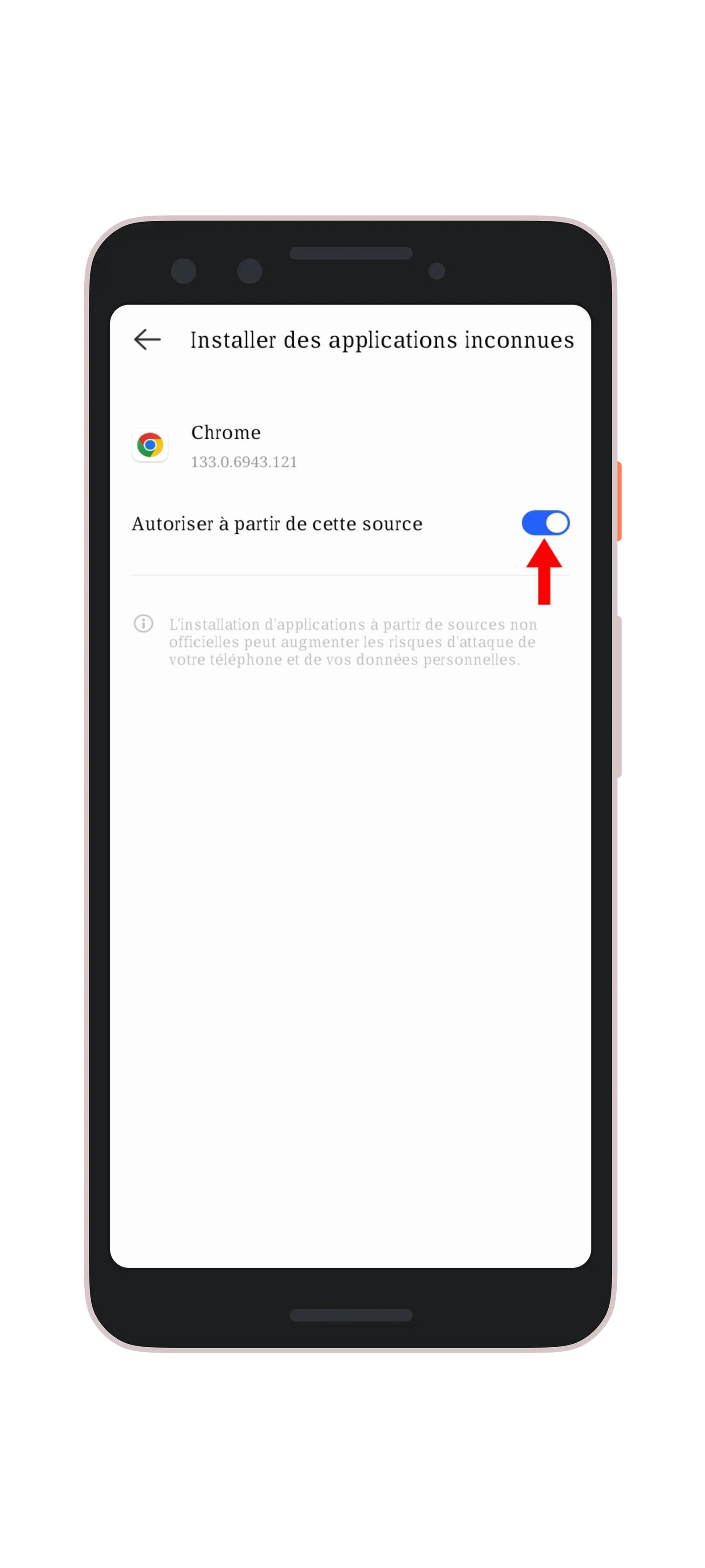 autorisez l’installation des applications provenant de sources inconnues