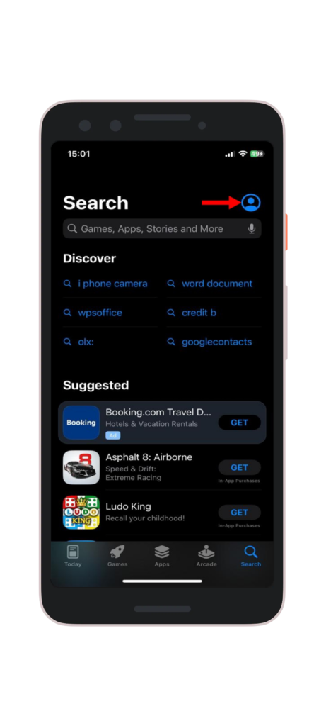 Se rendre dans votre espace personnel sur l’App Store
