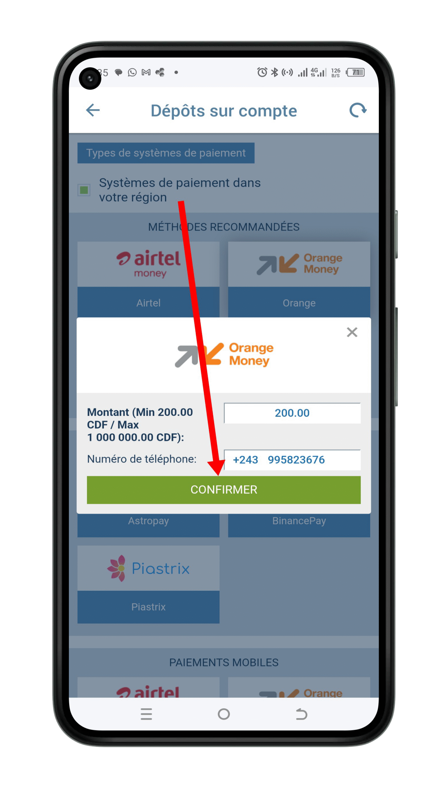 Confirmer la transaction
