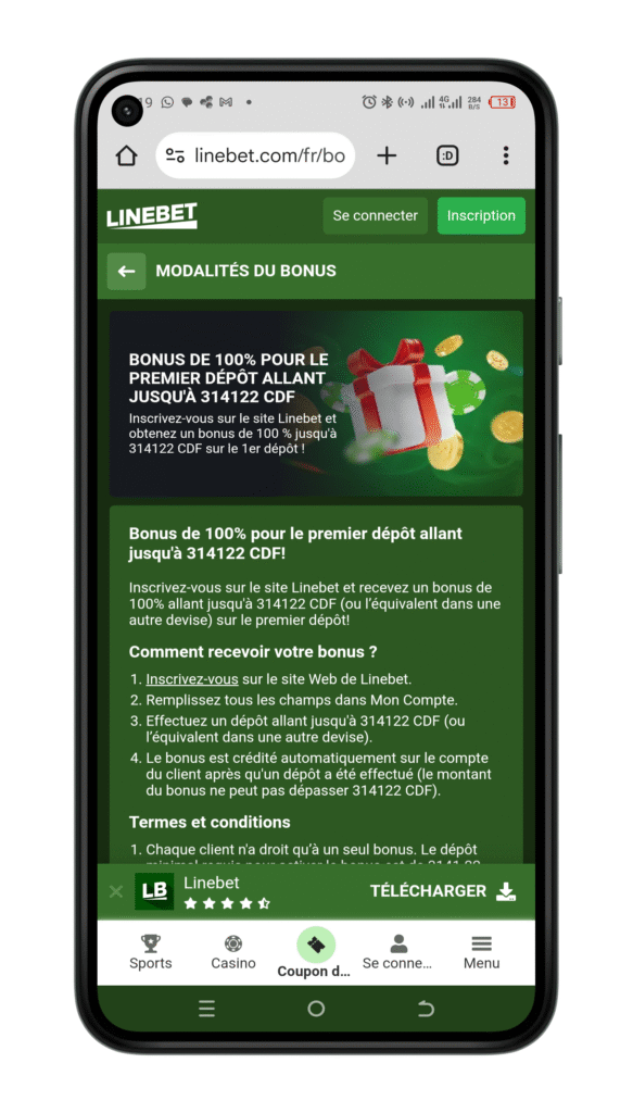 Ouvrir le site officiel de Linebet
