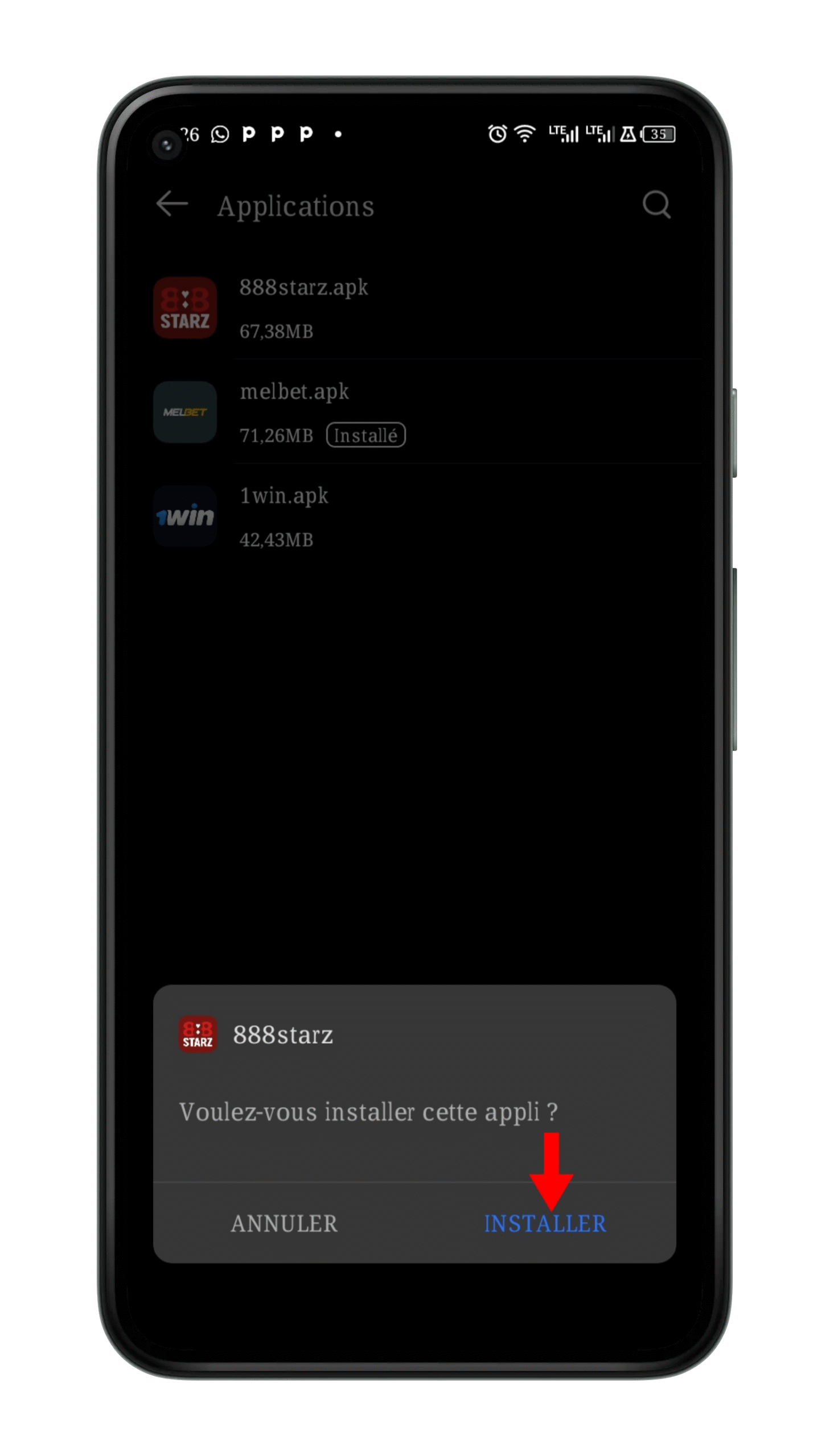 Installer 888starz sur votre mobile
