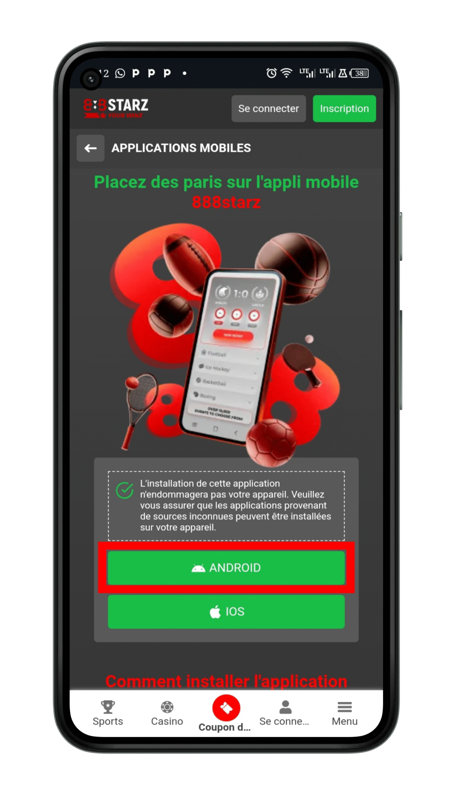 Télécharger l'application 888starz