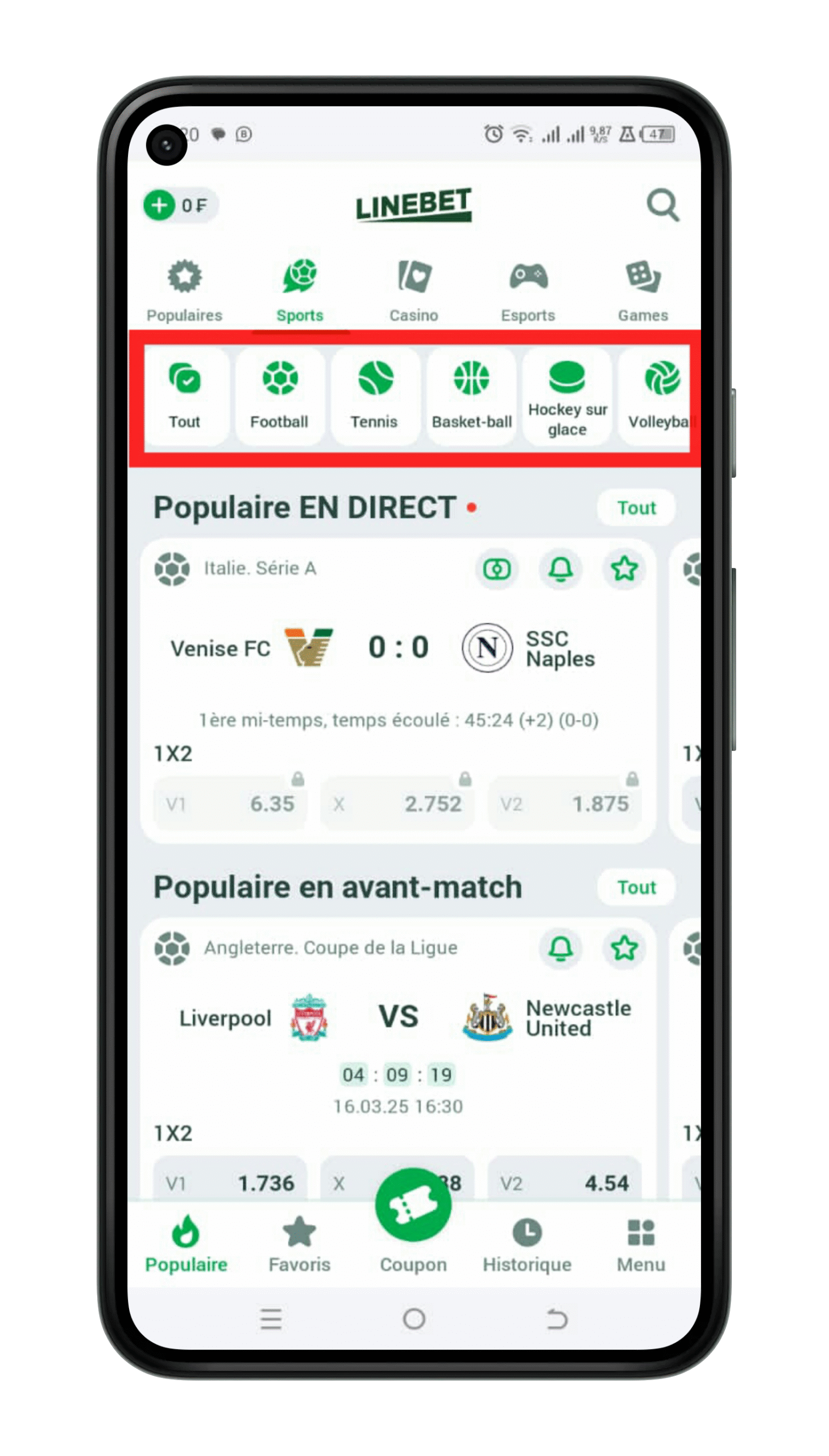 Choisir le sport de votre choix