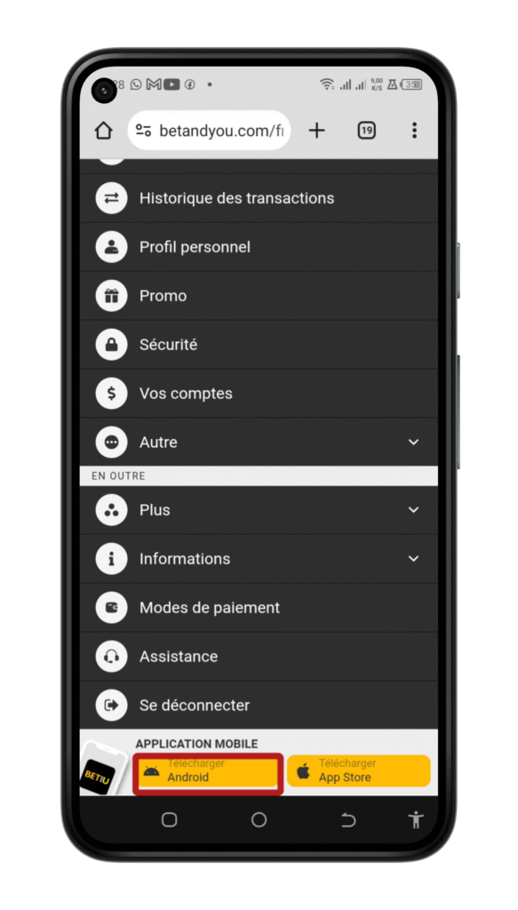 Téléchargez Betandyou Apk
