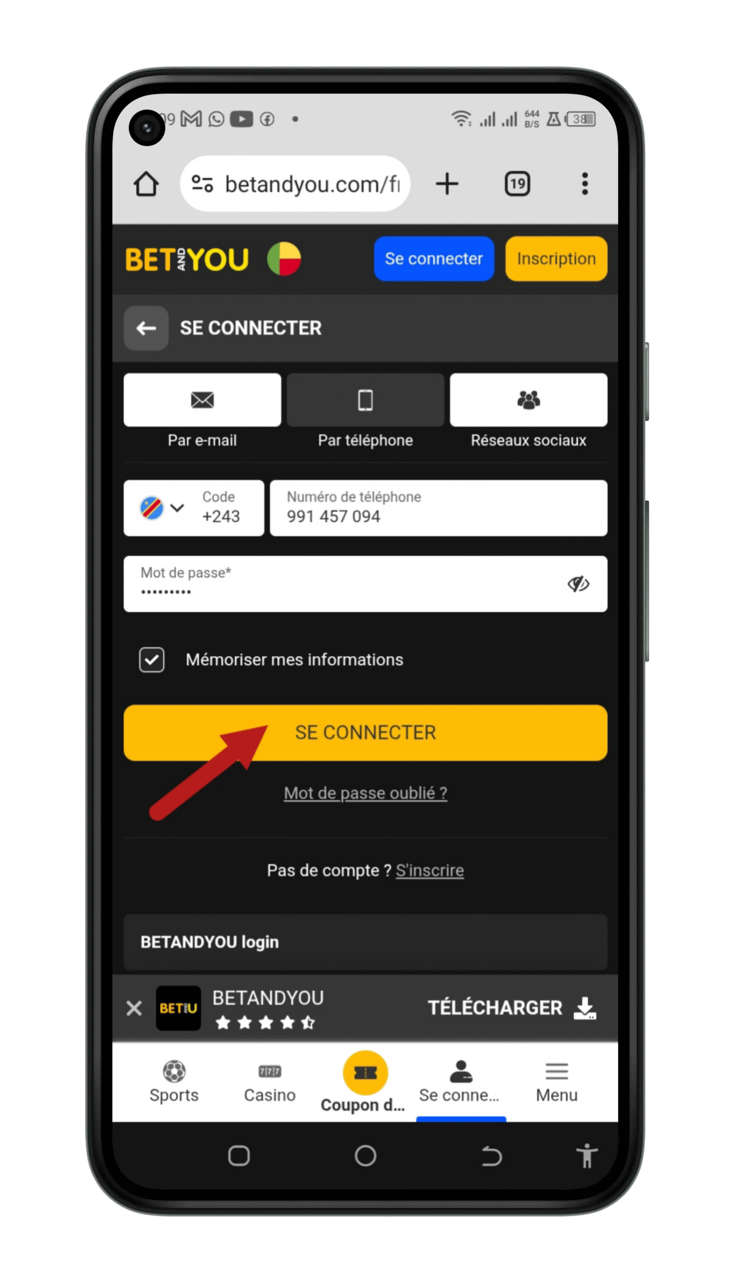 Se connecter à son compte