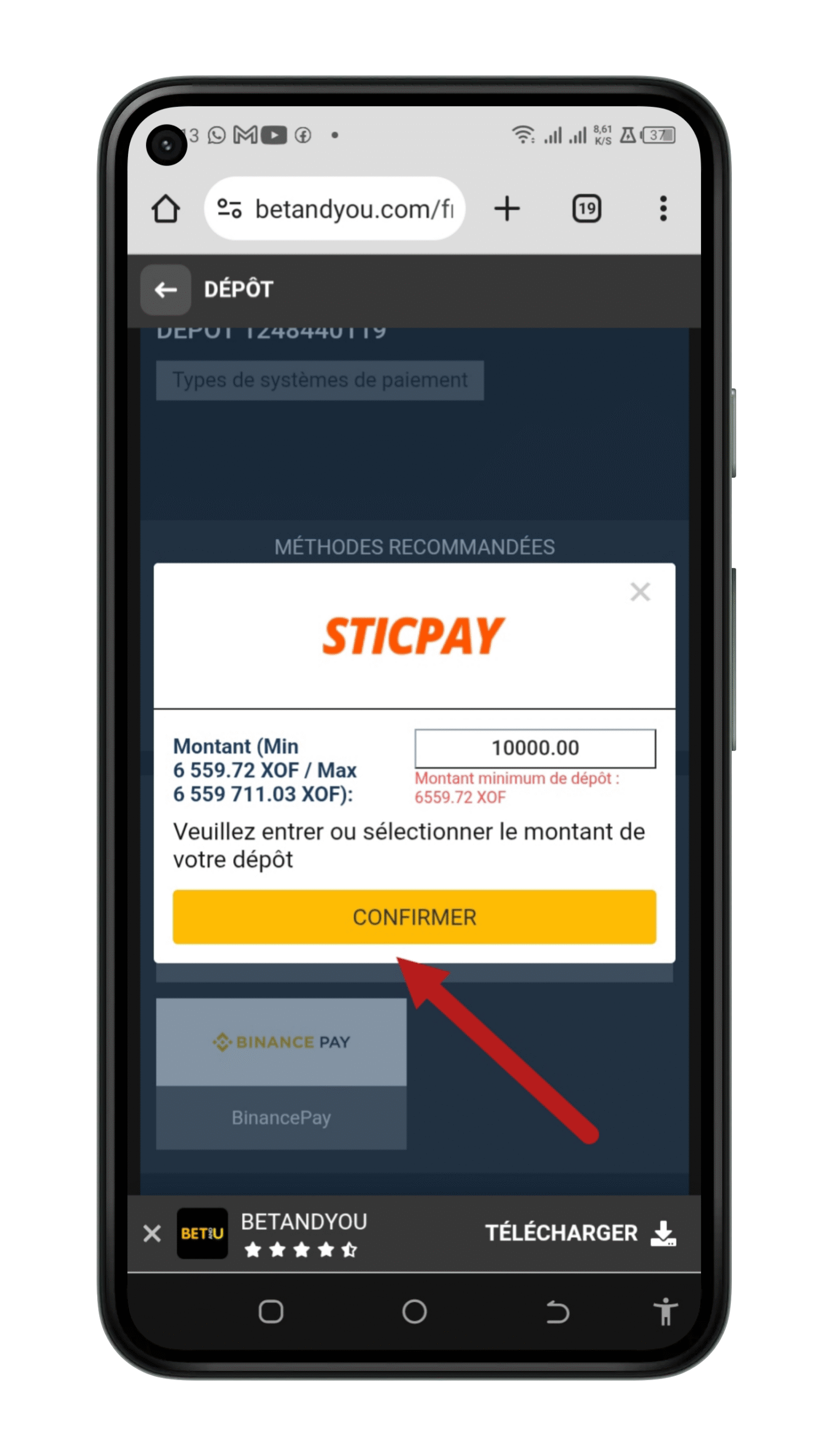 Confirmer la transaction