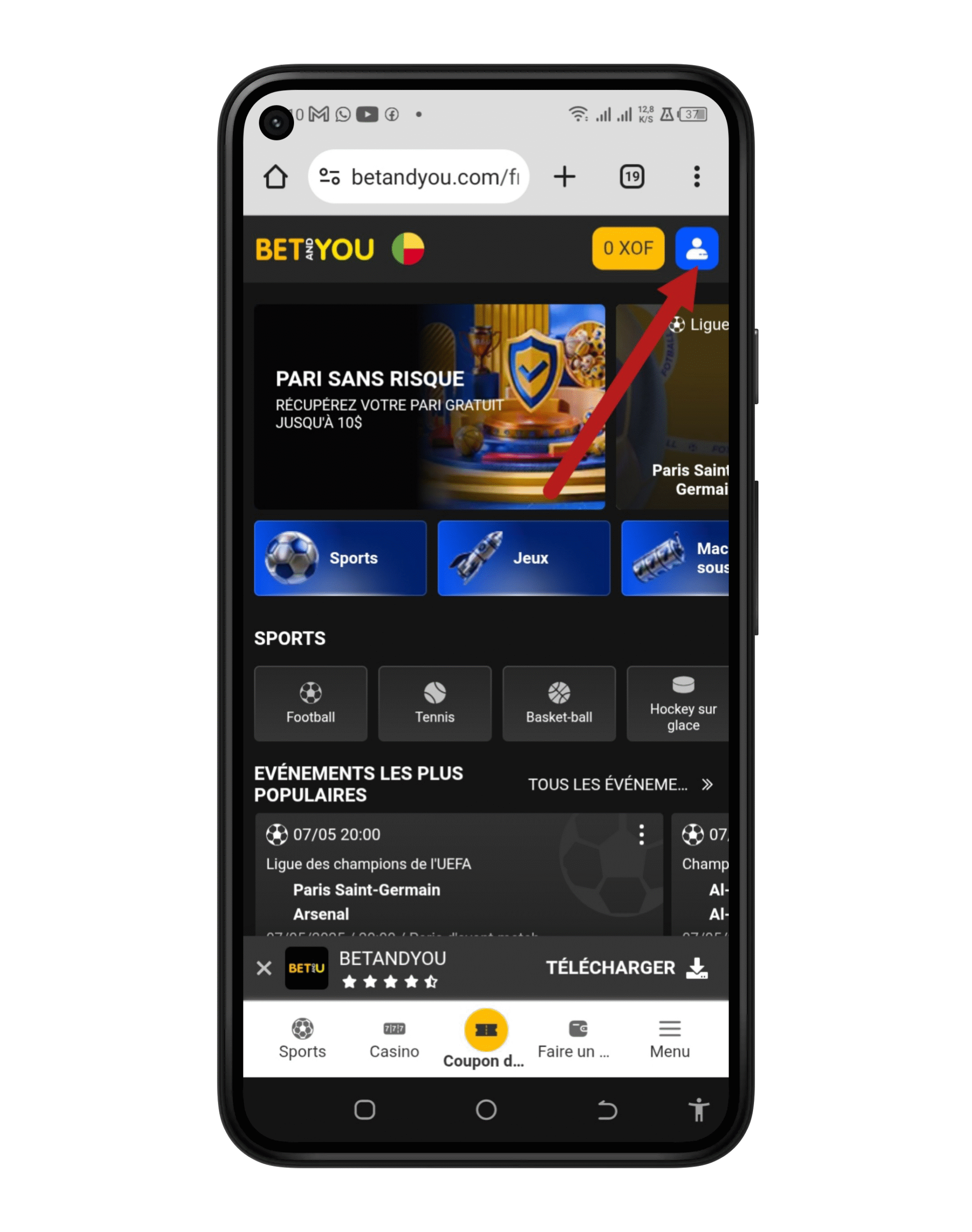 Se connecter au compte