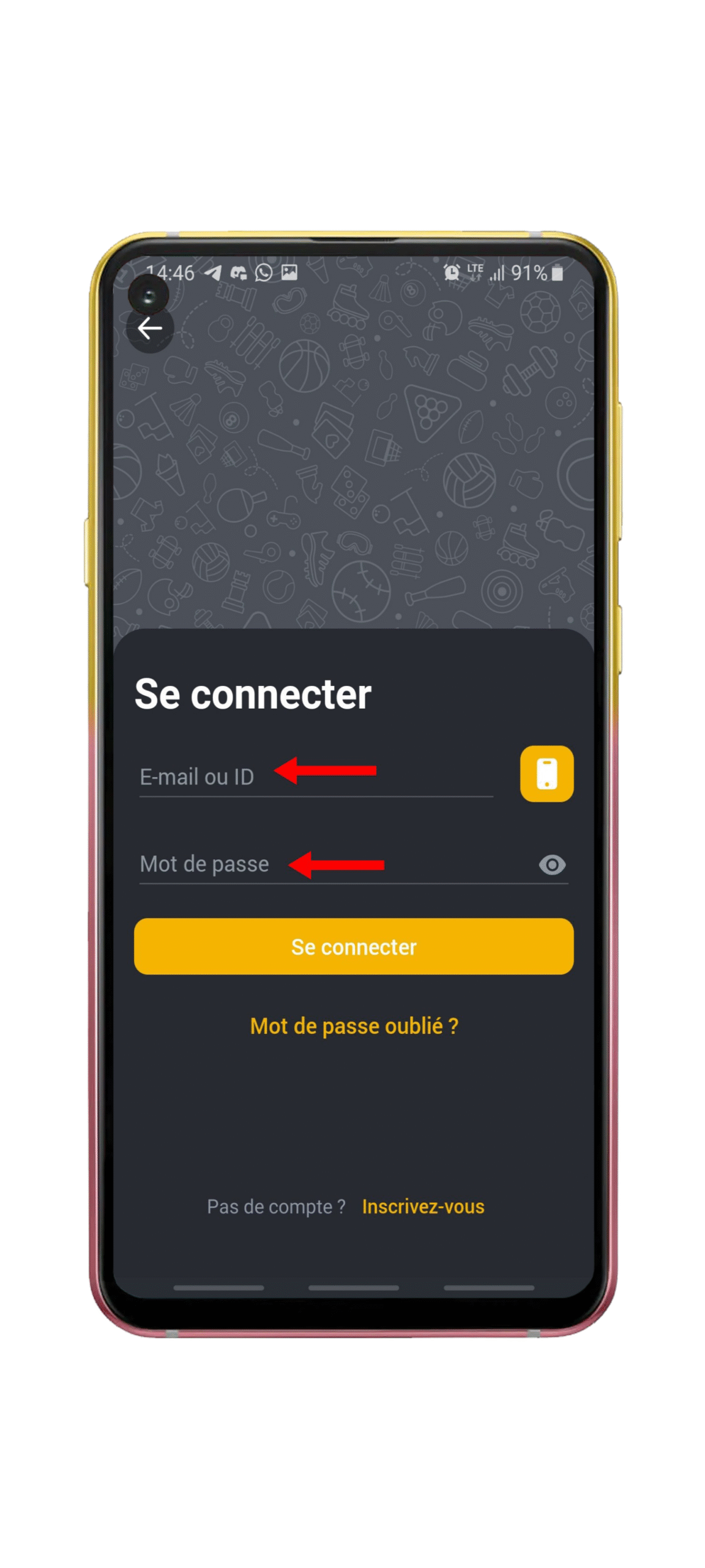 saisissez vos identifiants