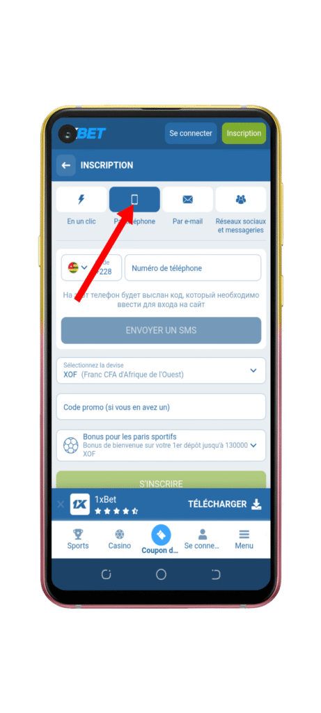 Choisir l’inscription par téléphone
