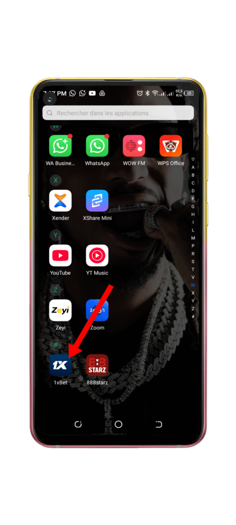 Accédez à l'application 1xbet