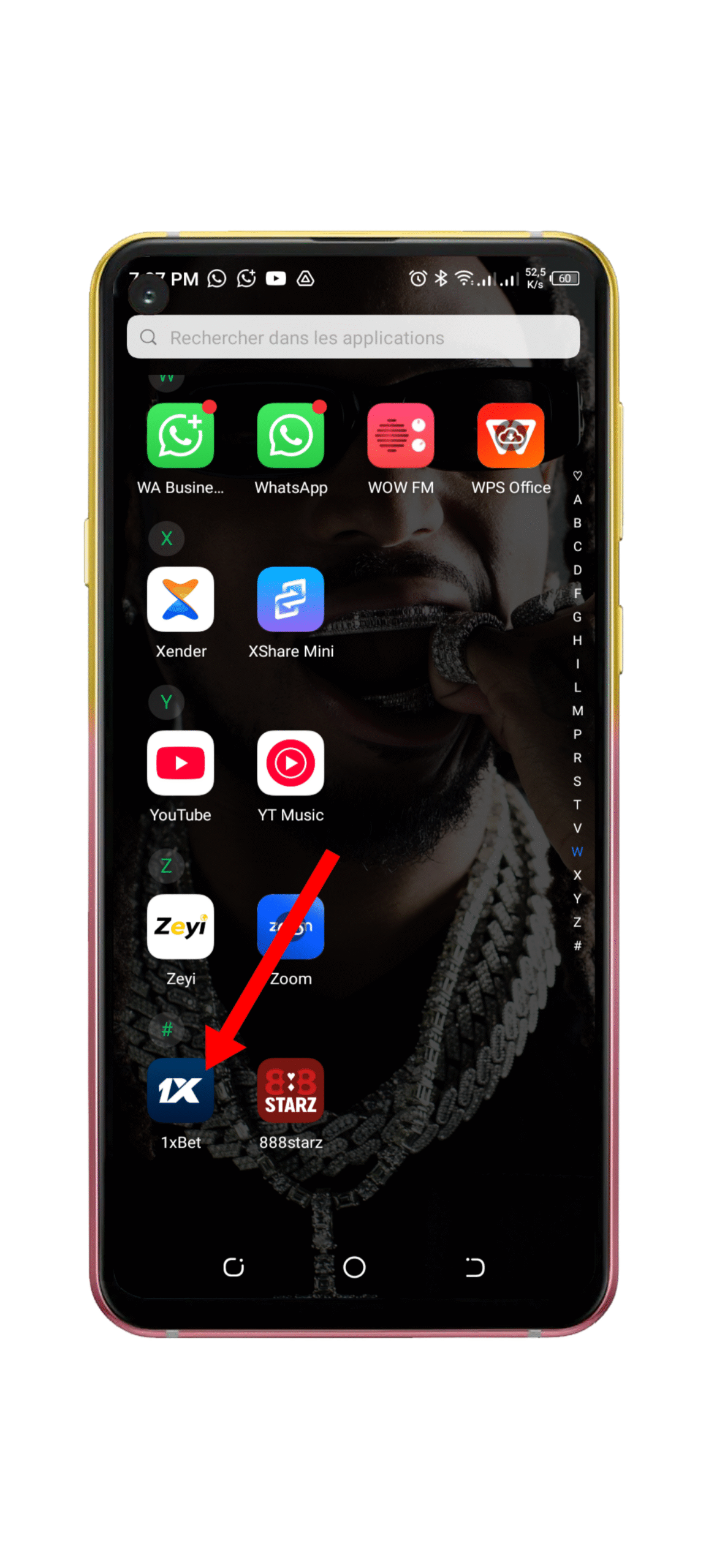 Accédez à l'application 1xbet