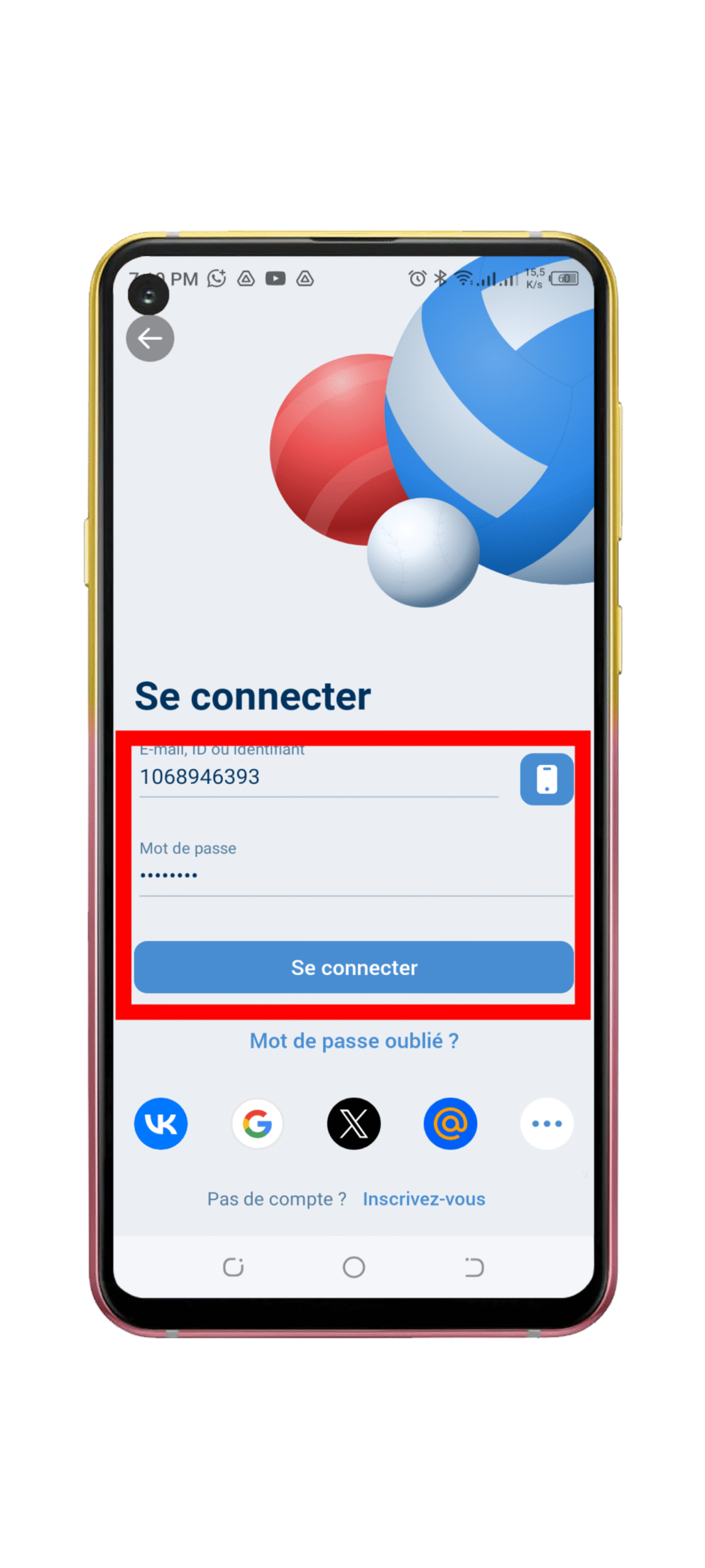 Se connecter à son compte 1xbet