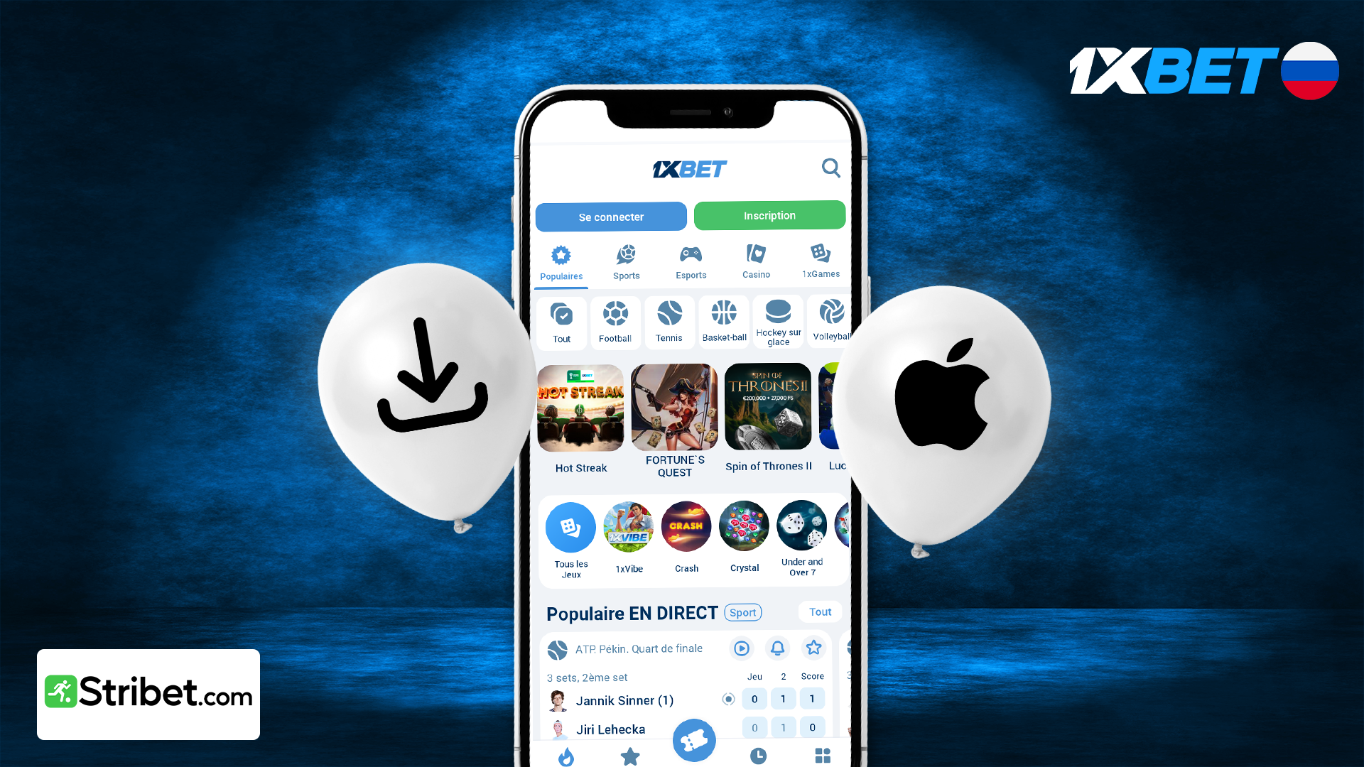 Comment télécharger 1xbet russe iOS