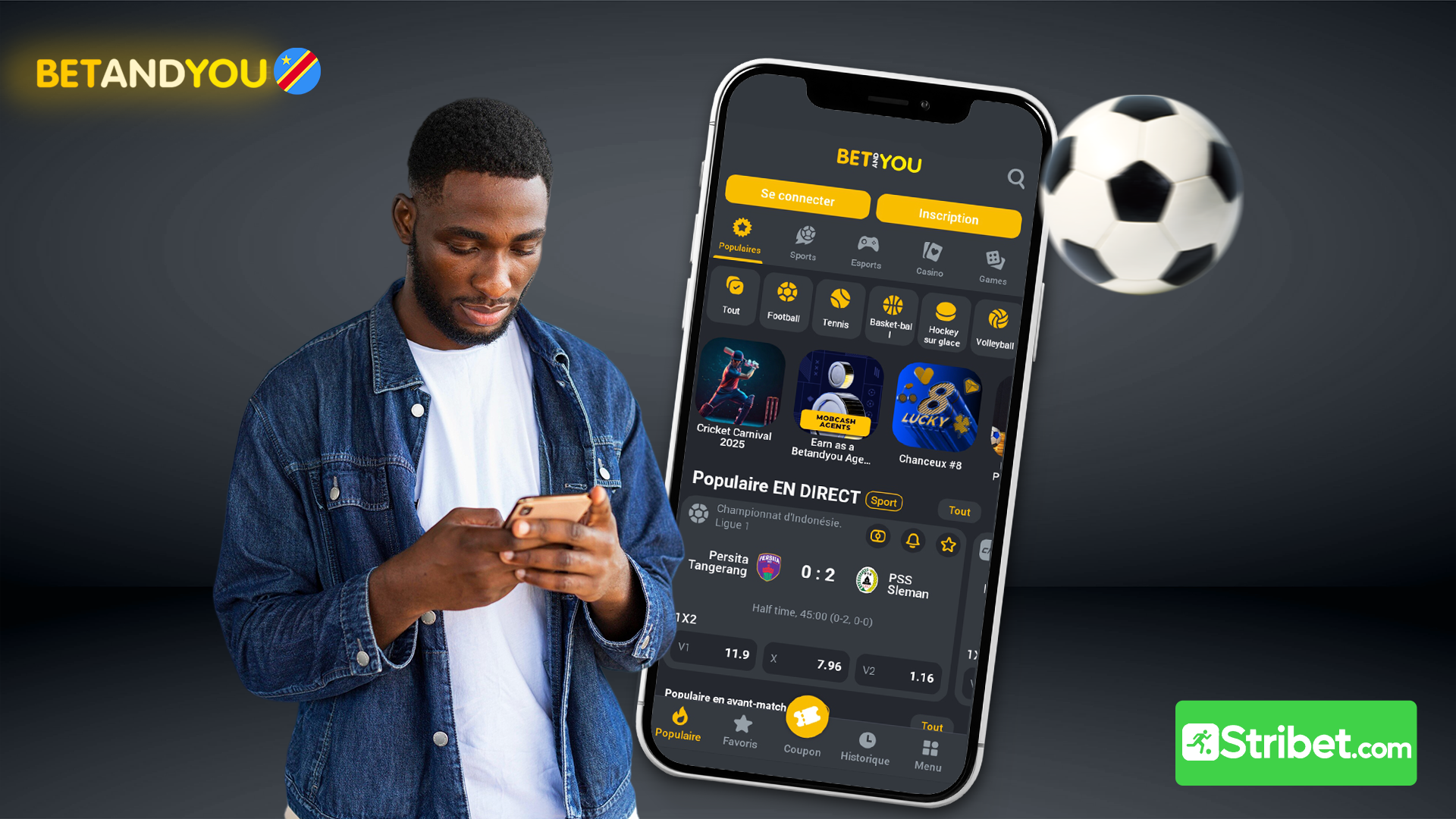 Interface et fonctionnalités de l’app Betandyou