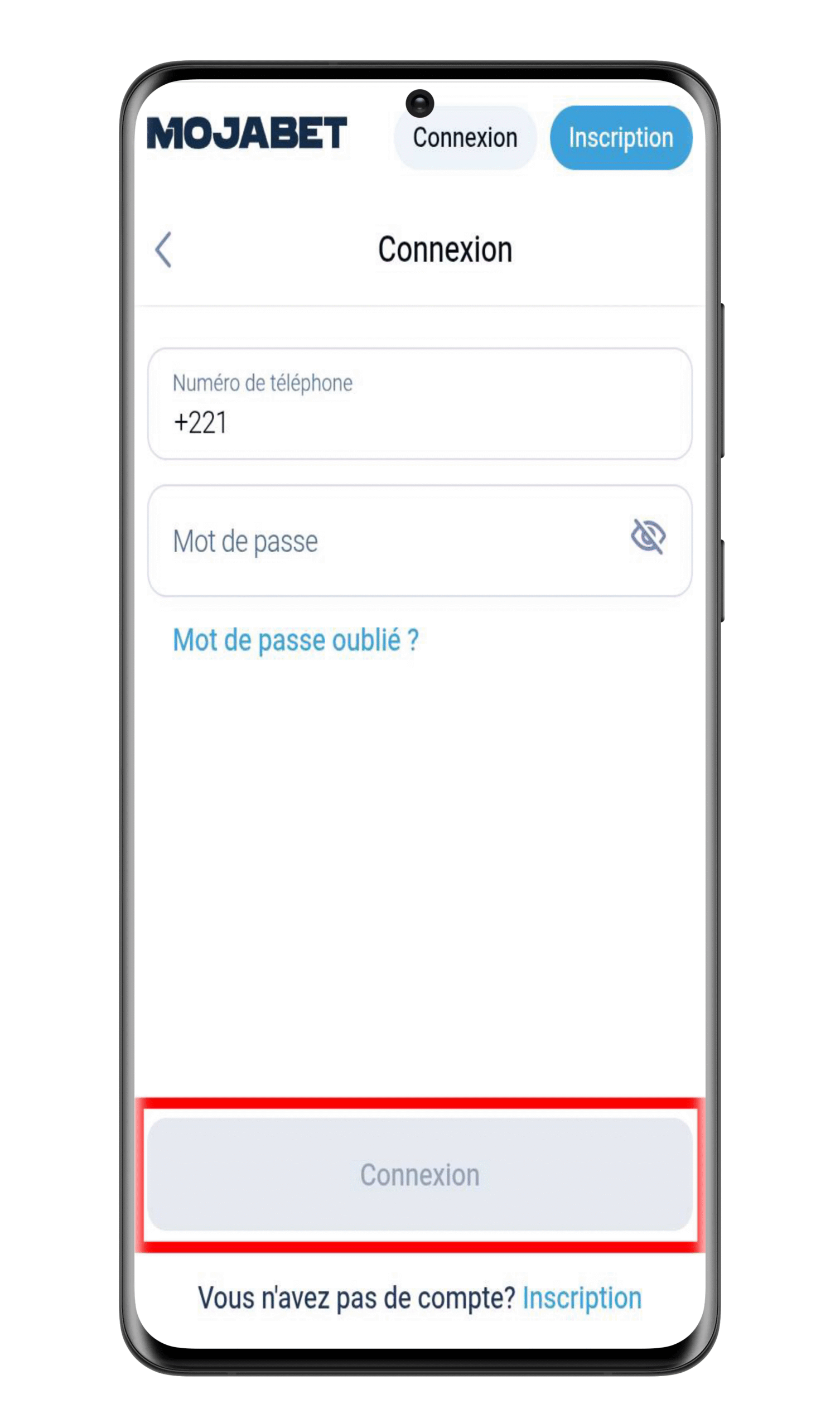 Connectez-vous à votre compte Mojabet