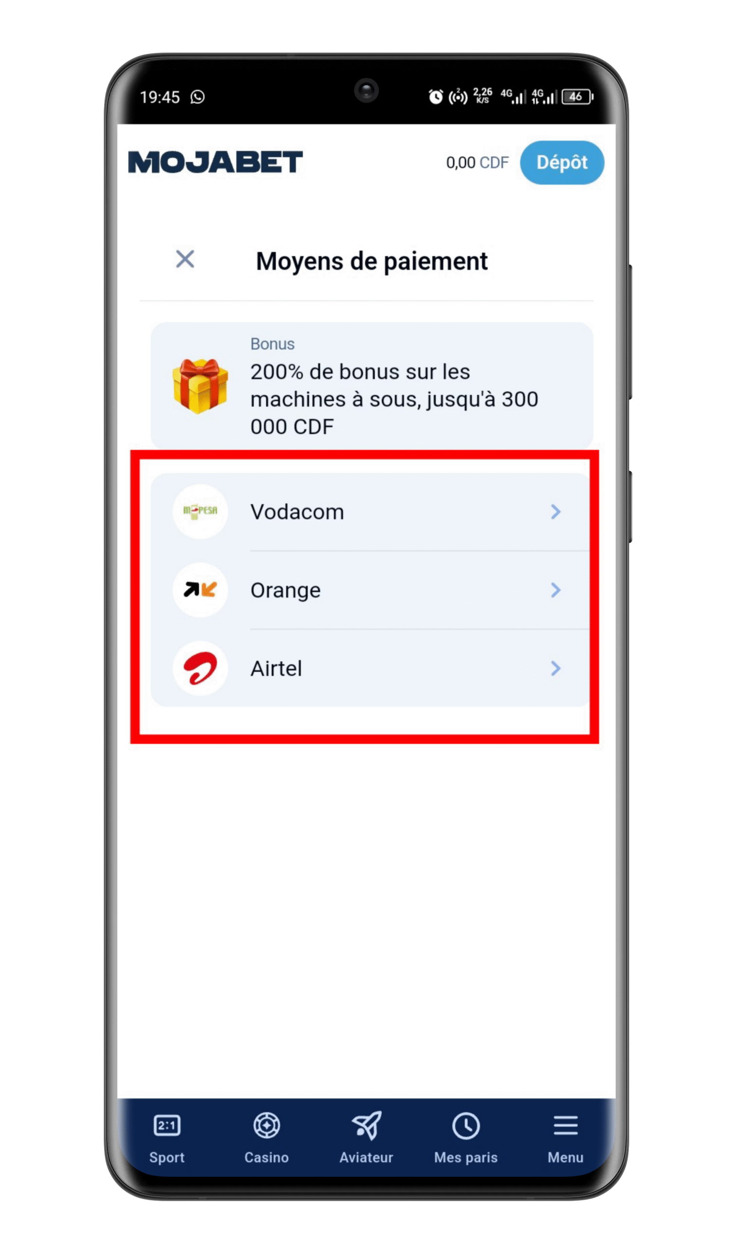 Choisir votre méthode de retrait
