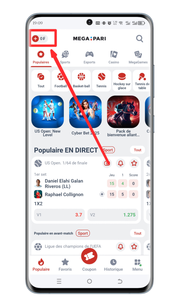 Accéder à la section « Dépôt »