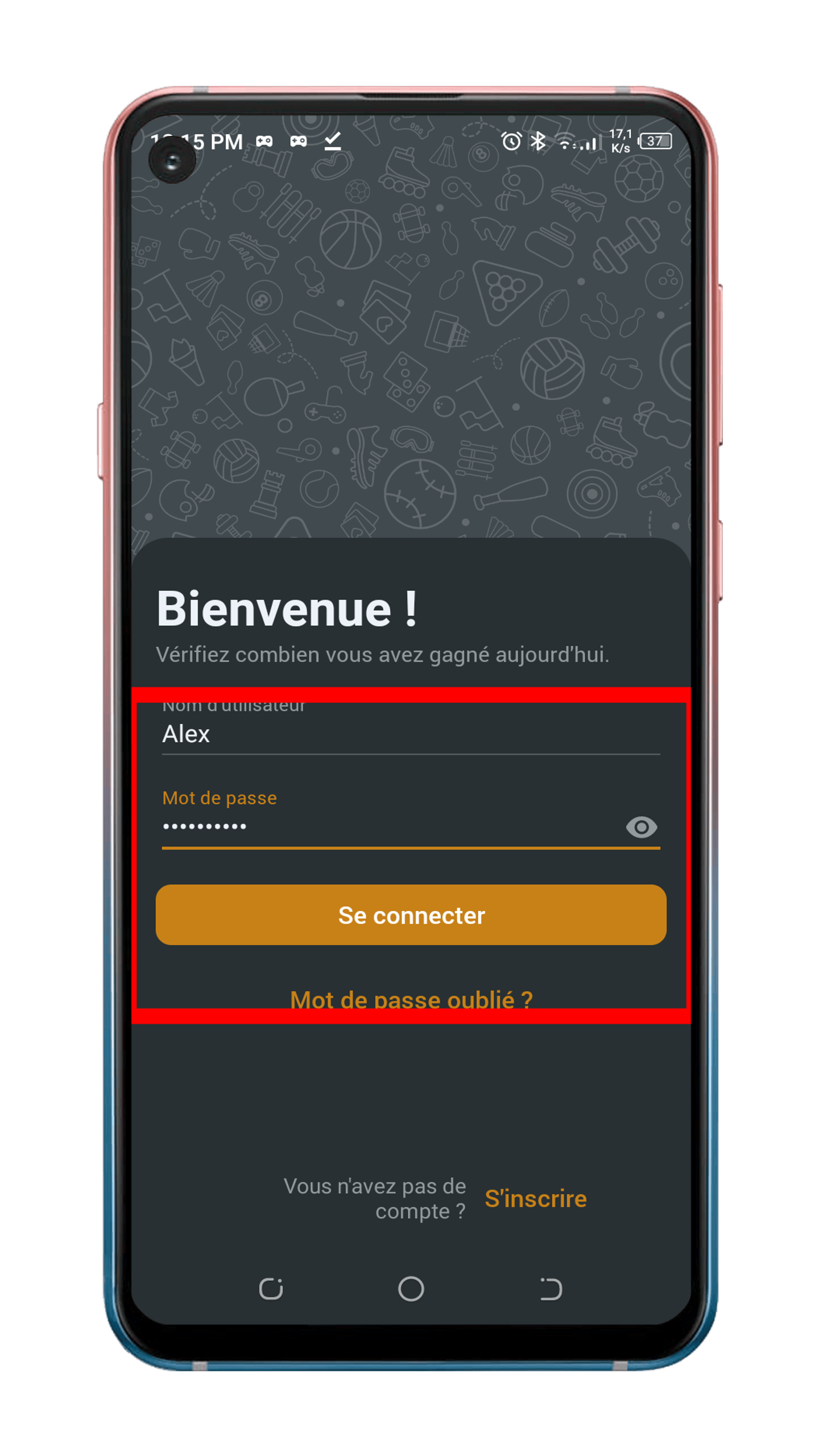 Ouvrir l’application et se connecter