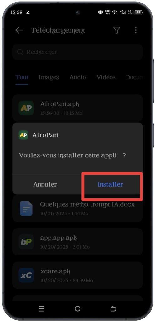 Installer l’application