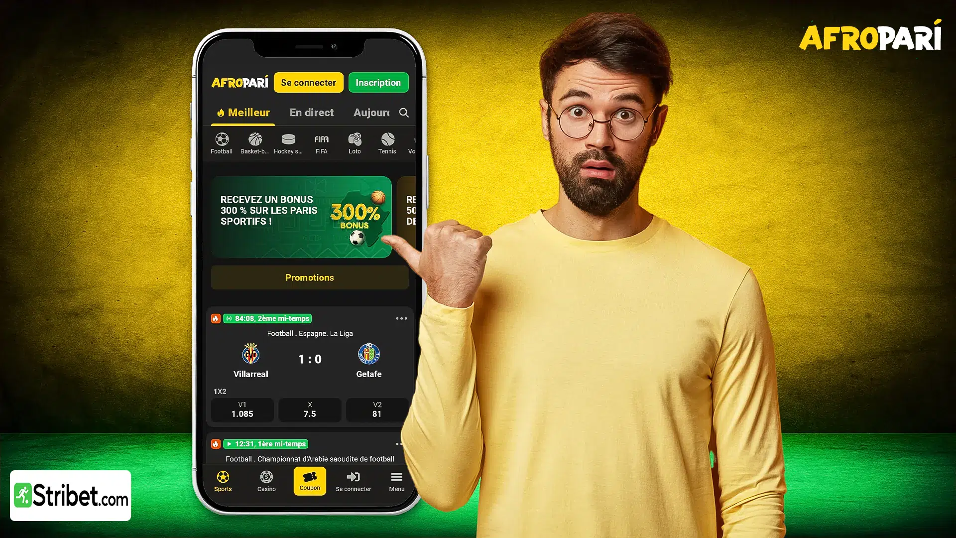 Version Mobile du bookmaker Afropari