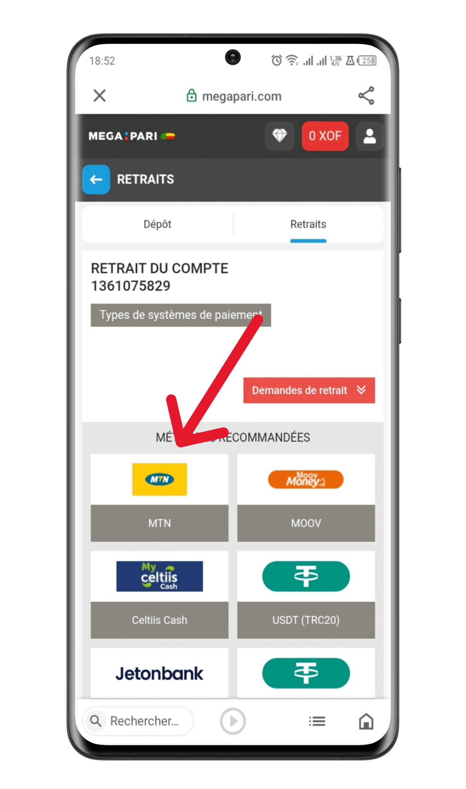 Choisissez un moyen de paiement 