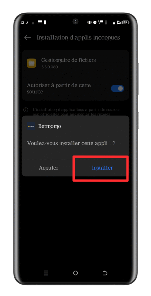 Installer Betmomo