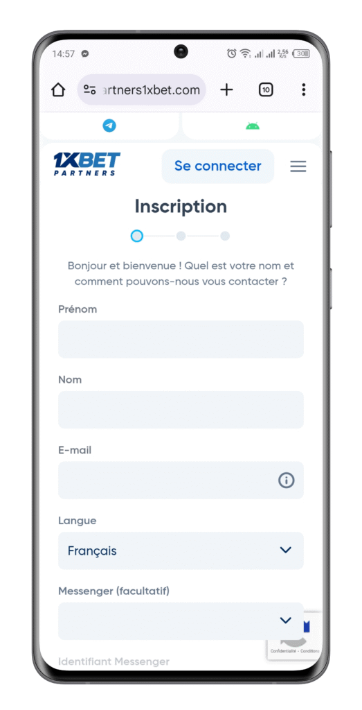 Remplir le formulaire