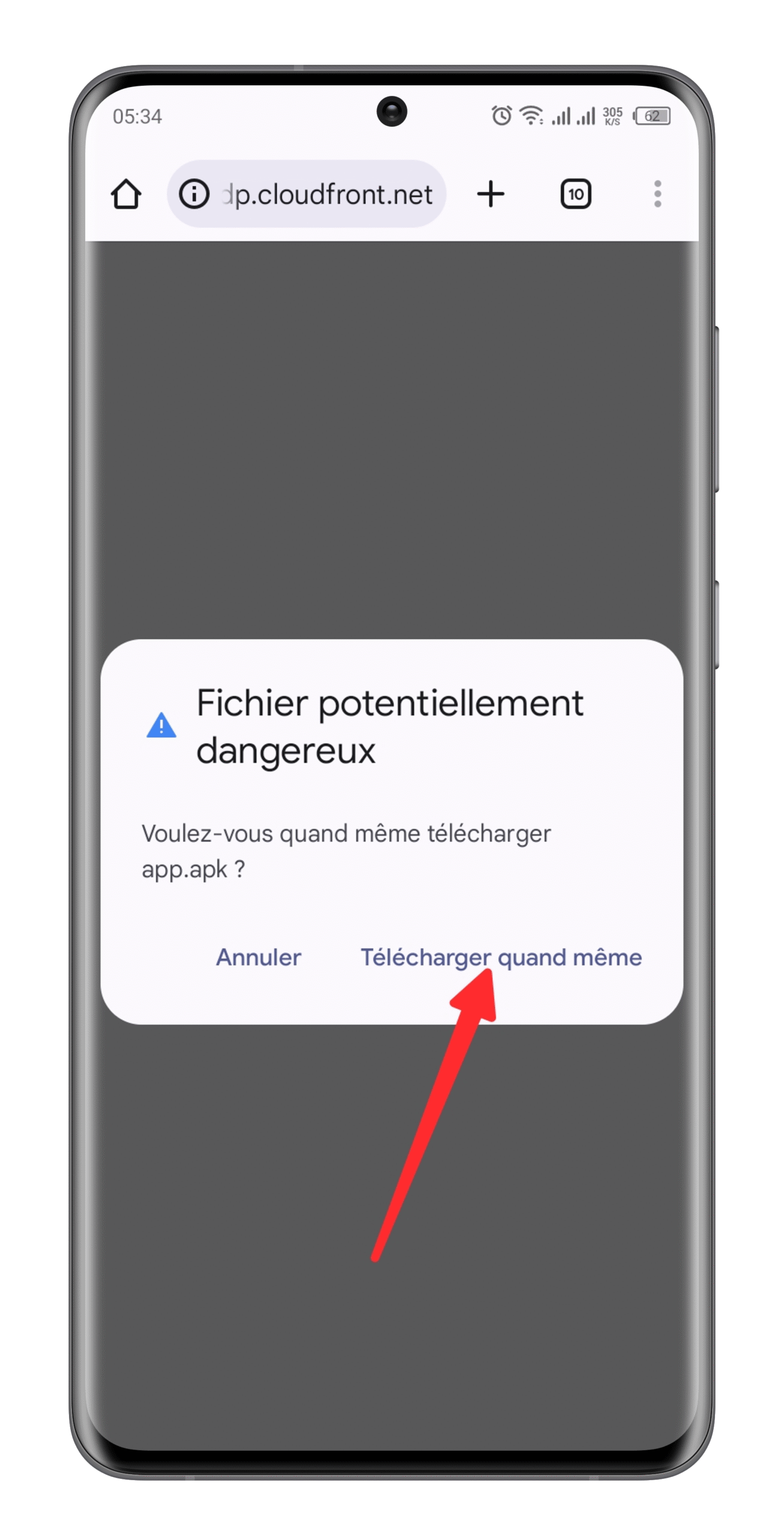 Autoriser le téléchargement