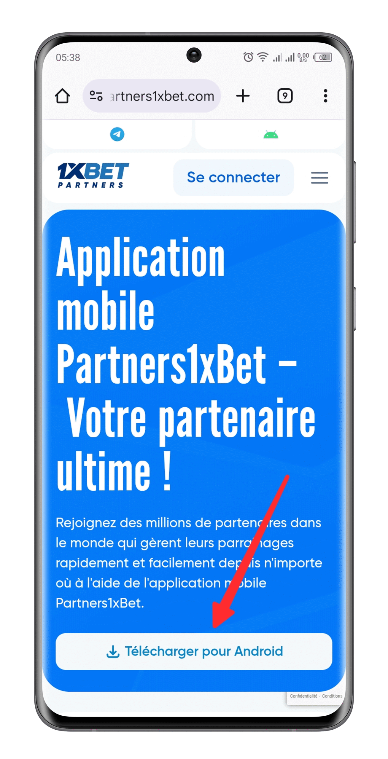 Localiser le bouton de téléchargement sur la page d’accueil du site web officiel