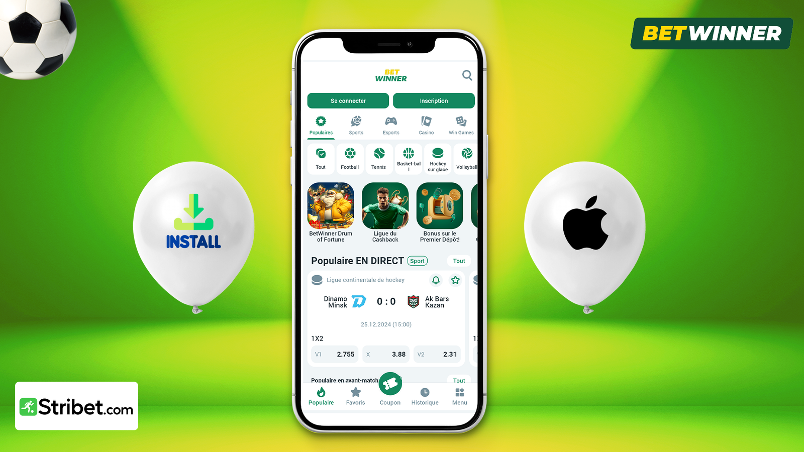 Comment installer betwinner apk iphone (iOS) ?