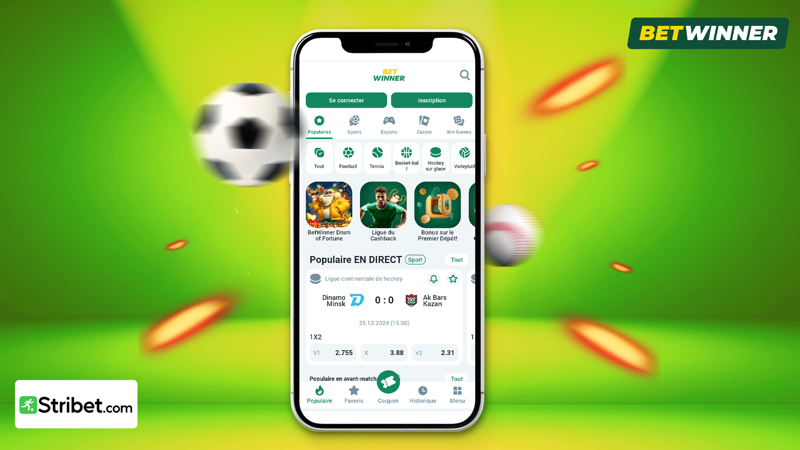 Fonctionnalités de l’application Betwinner