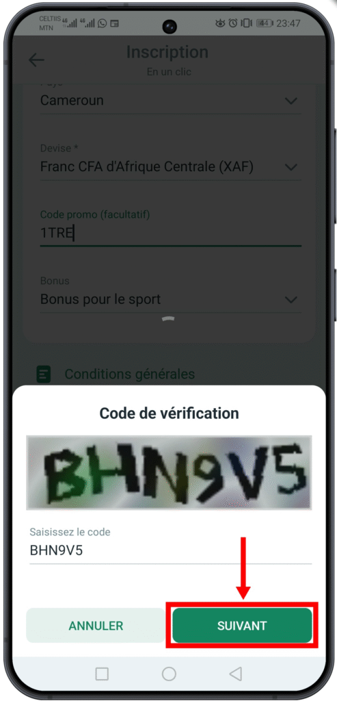 Valider les informations fournies