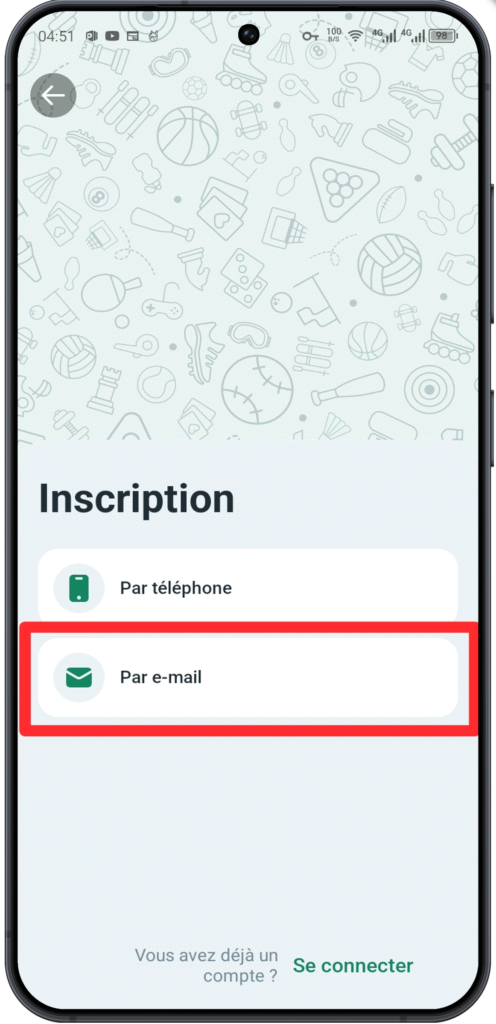 Choisir la méthode d’inscription