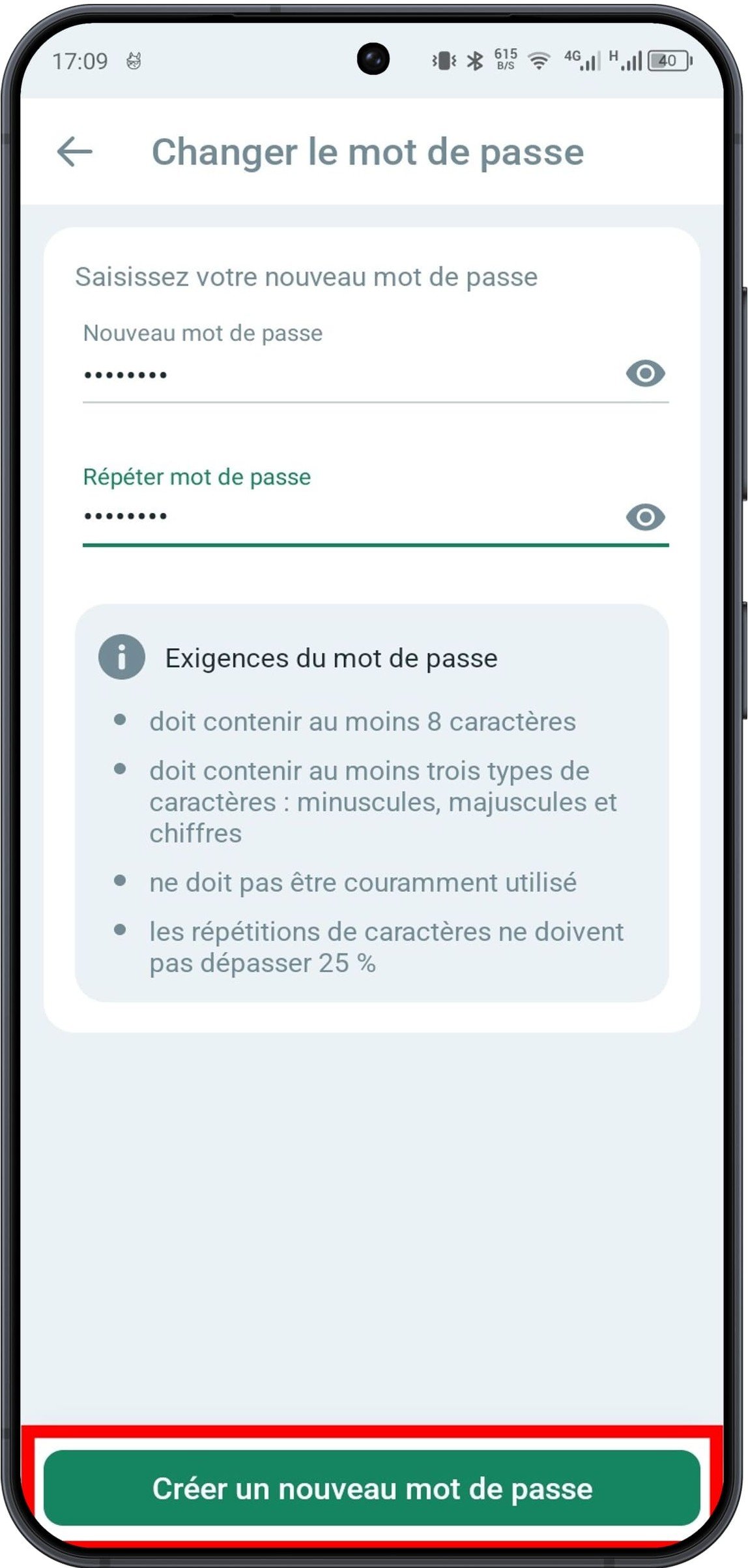 Réinitialisez votre mot de passe