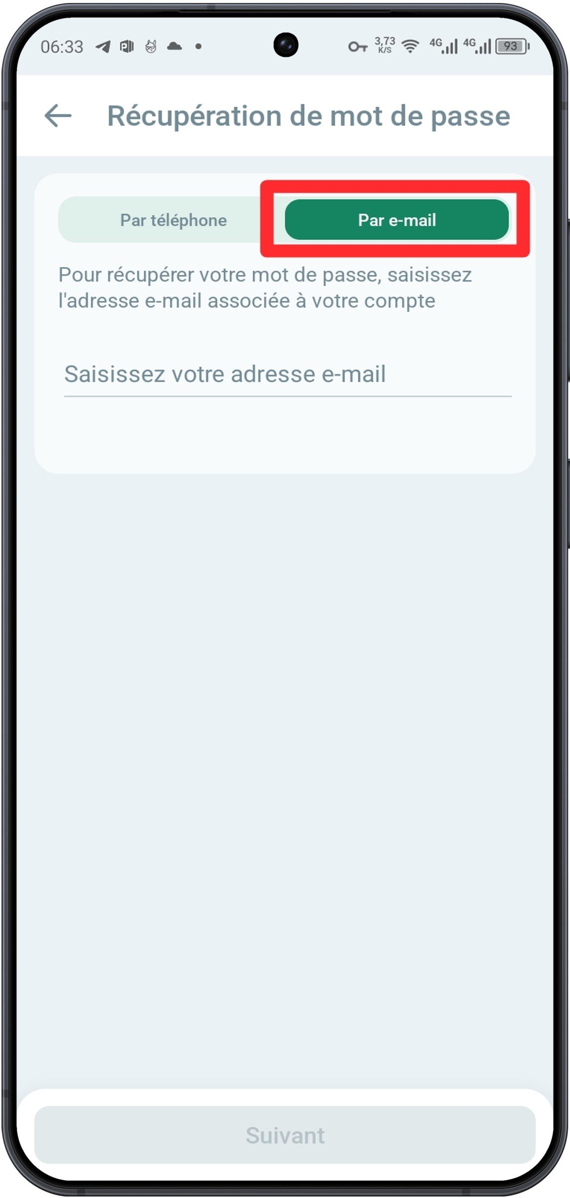 Choisissez une méthode de récupération