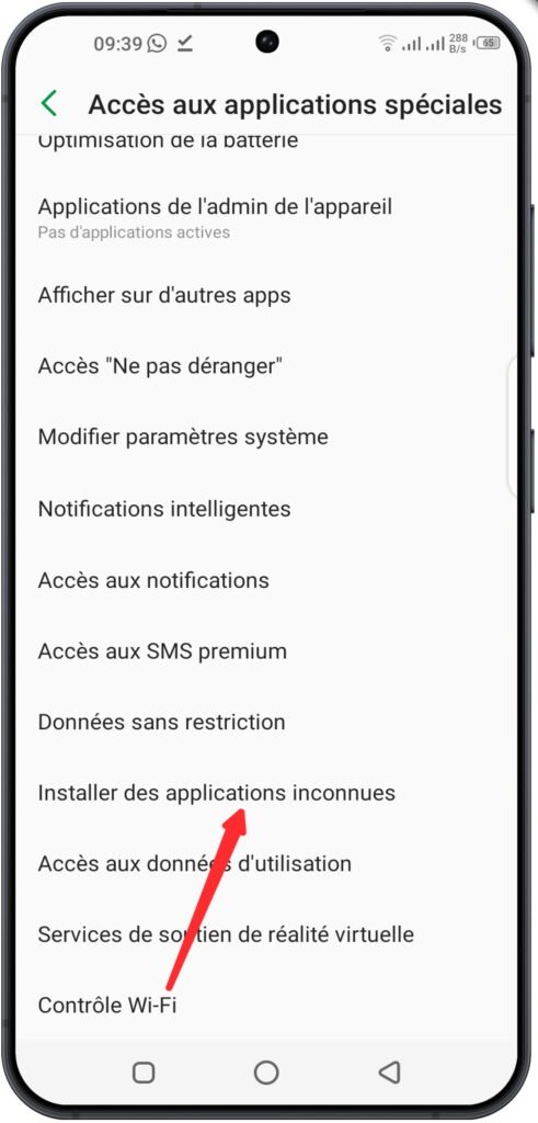 Activer les installations depuis des sources inconnues