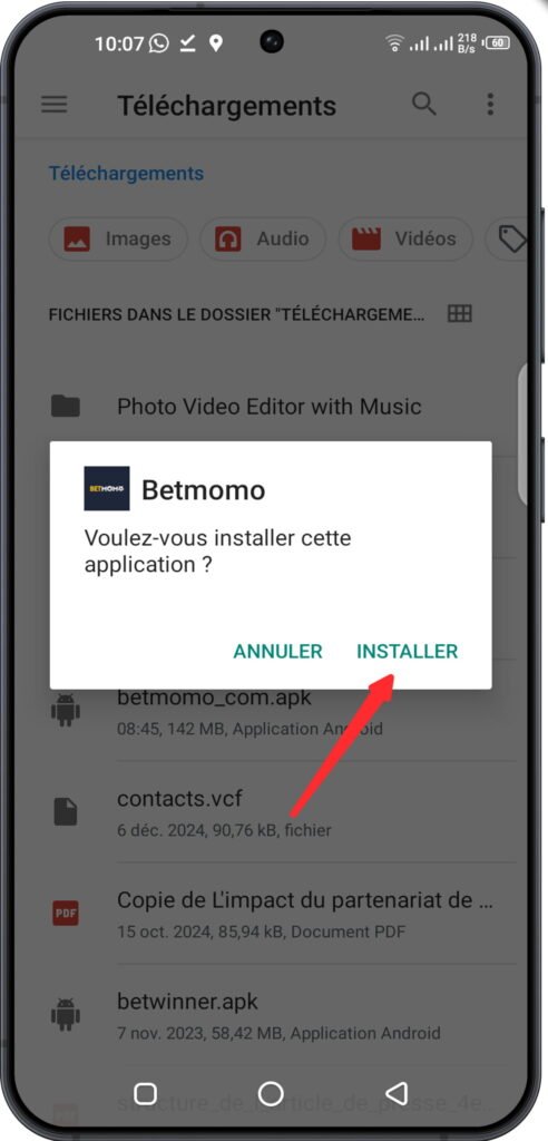 Confirmer l’installation