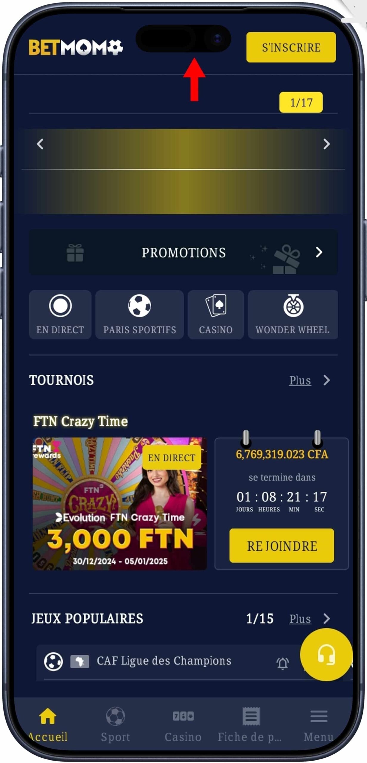 Accéder à la page d’accueil