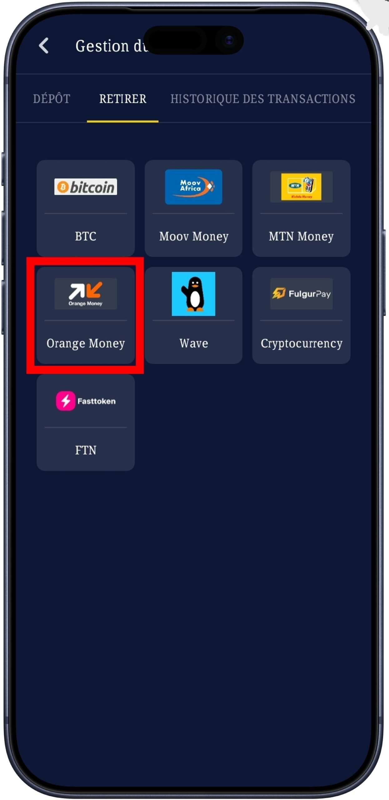 Préciser la méthode de paiement