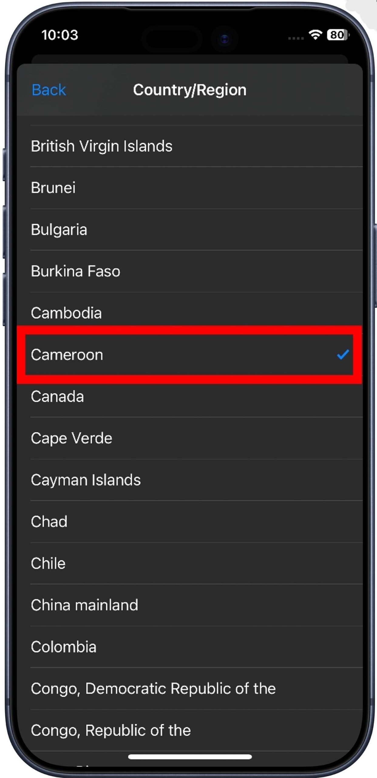 Modifier le pays de résidence
