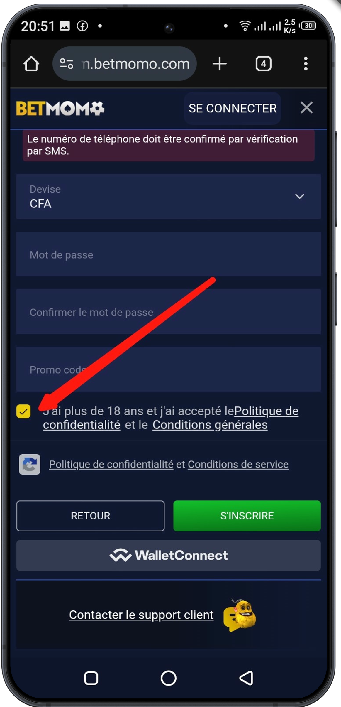 Accepter la politique de confidentialité