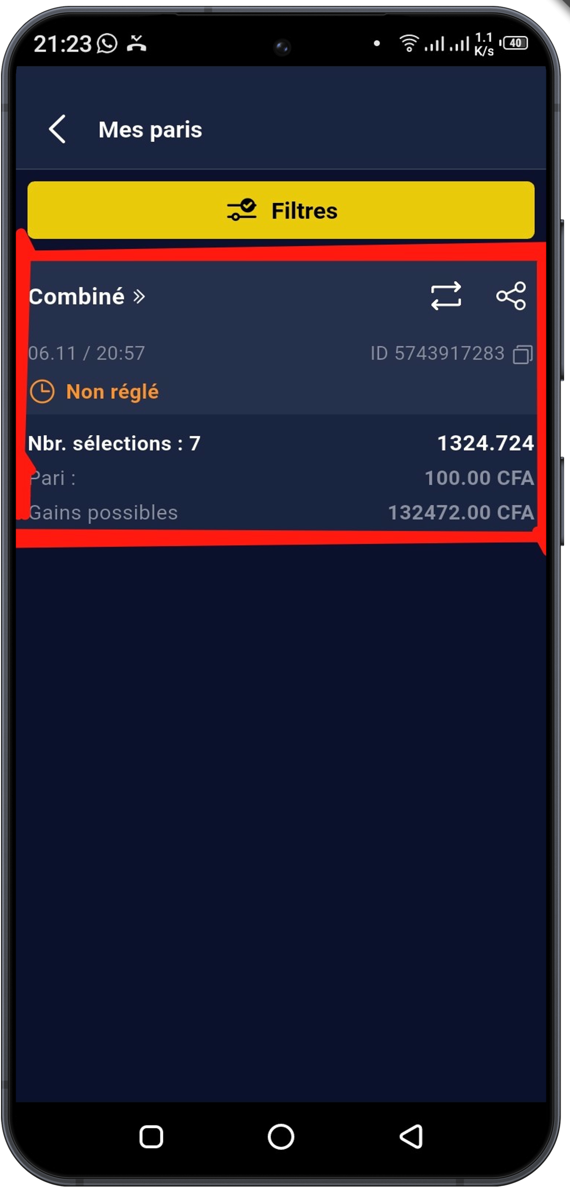 Contrôlez le statut et les détails