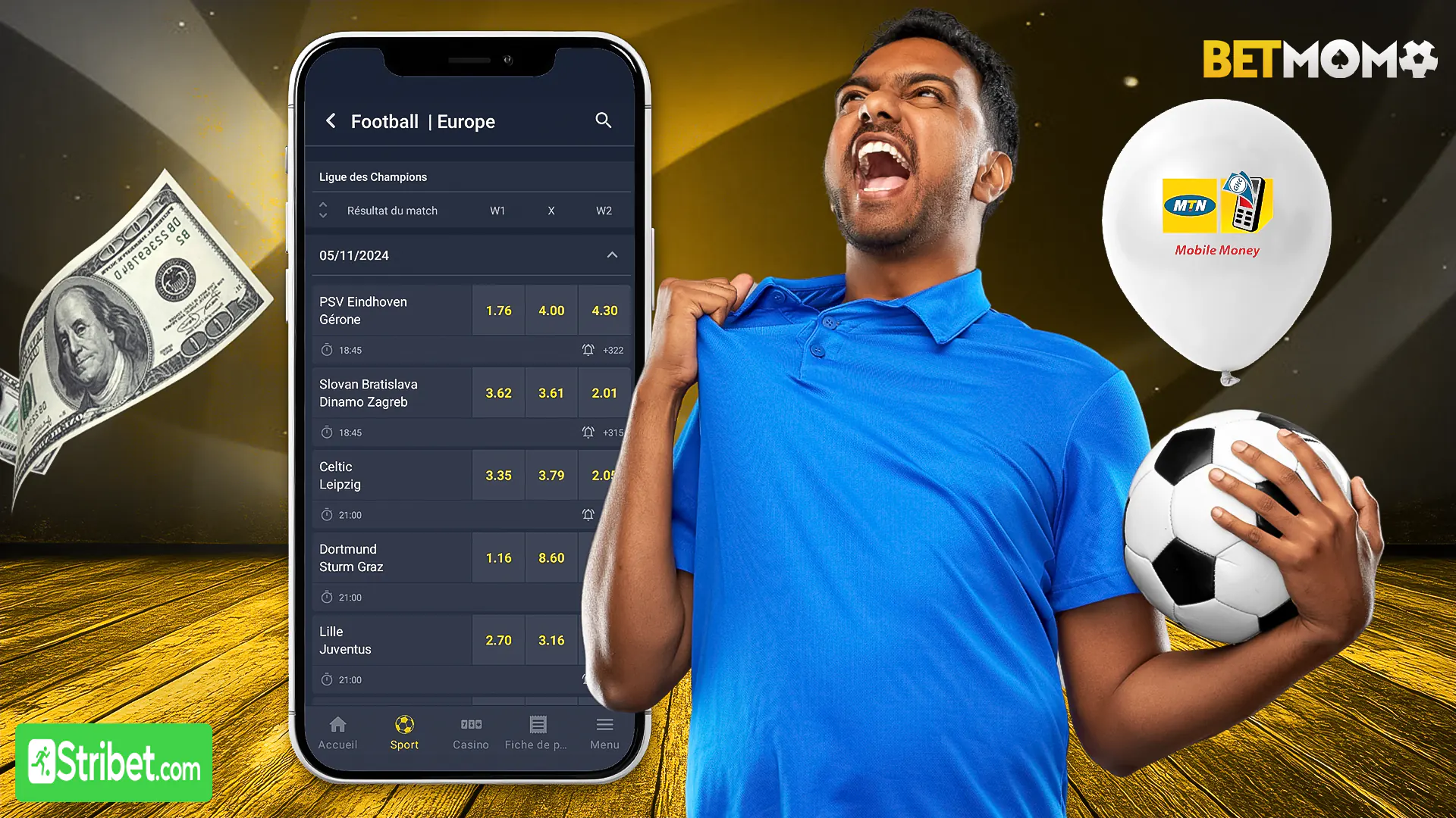 Comment parier après le dépôt Betmomo MTN ?