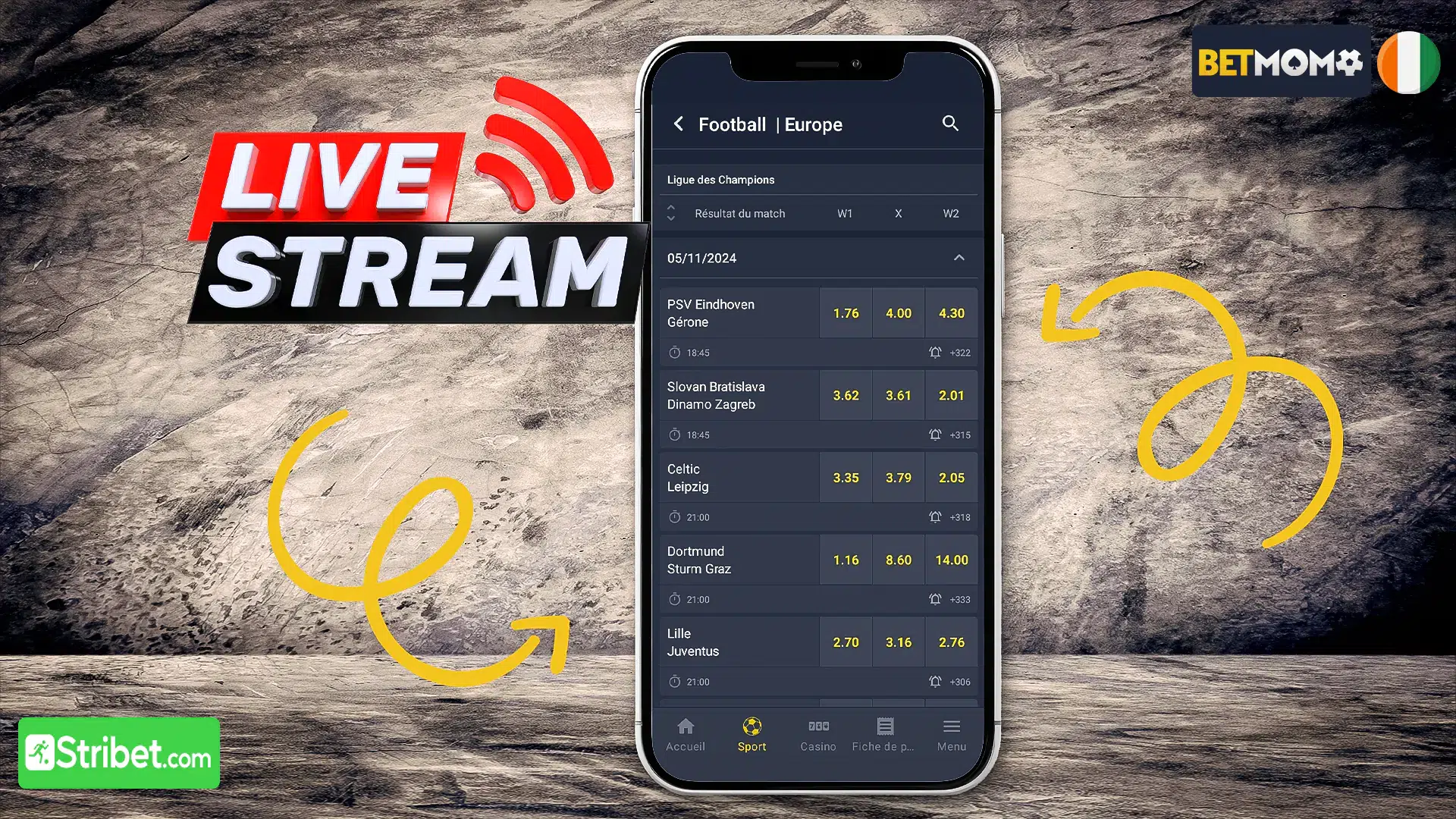 Paris en direct Betmomo : Service des streaming