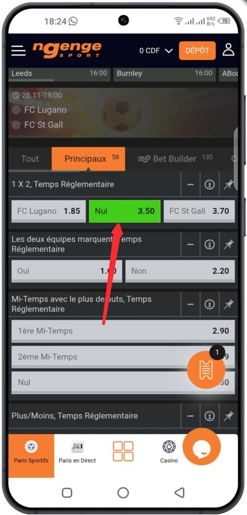 Ajout au billet de pari