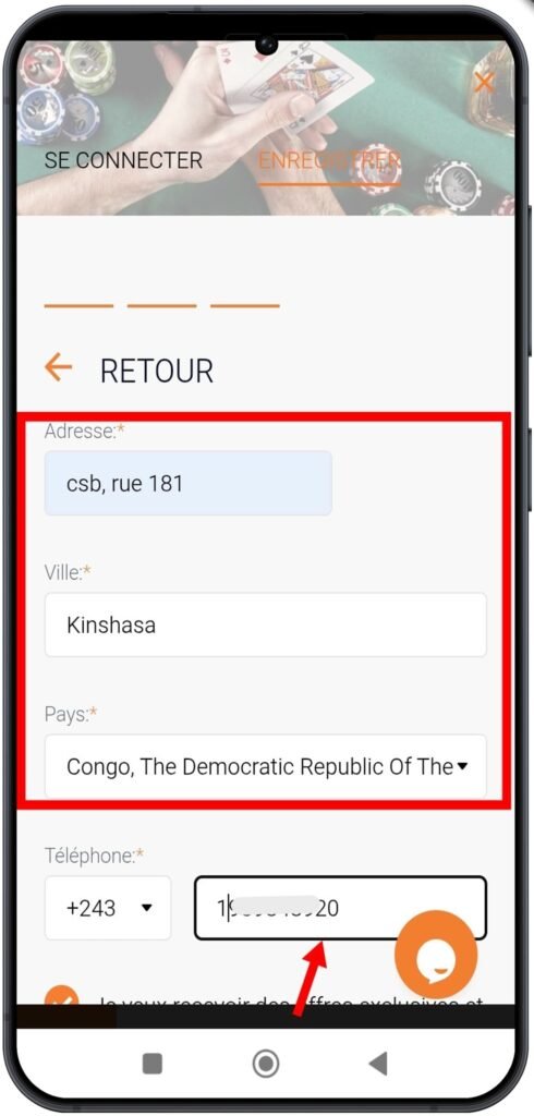 Ajouter votre adresse et vos préférences